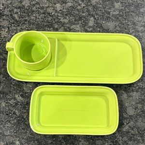 World Market Lime Green 3 Piece Breakfast Set